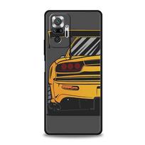 Japonijos JDM sportinio automobilio prabangus telefono dėklas, skirtas Xiaomi Redmi Note 12 11 10 Pro Plus 9S 9 8 7 9T 8T 9C 9A 5G K40 žaidimų silikoninis dangtelis Redmi Note 8T black