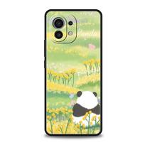 Mielas Panda laipiojantis bambuko telefono dėklas, skirtas Xiaomi 14 13 12 11 Lite 13T 12T 11T Pro 9T Mi Poco X6 X5 M3 X3 Pro F5 F4 F3 5G dangtelis Xiaomi 13 Lite gray