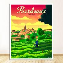 Map Canvas Paintings Vintage PostersWall Kraft Poster Coated Art Prints  Home Decor Gift Bordeaux France Wine Country Travel 21x30cm No Framed