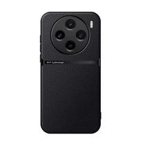 „Vivo X100 Pro“ dėklui, magnetinis PU oda + TPU kraštas, ypač plonas, atsparus kritimui, fotoaparato apsauginis dangtelis, skirtas VIVO X100 For Vivo X100 Pro juoda