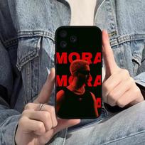 Dainininkės Mora dėklas telefonui iPhone Mini 11 12 13 14 15 Pro XS Max X Plus SE XR Juodas minkštas dėklas iPhone15plus