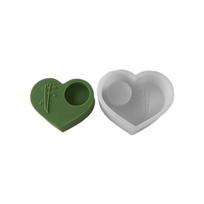 Epoksidinė žvakidė Silikoninė forma Žvakės pagrindo forma Širdies formos žvakidės formos Ornamentai Namų dekoracijos Forma 3 gray