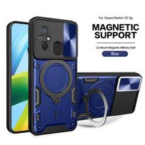 Skirta Xiaomi Redmi 12 12C dėklui, magnetiniam automobilio laikiklio žiedui, smūgiams atsparūs šarvai telefono dėklai, skirti Redmi 9 9A 10 10A 10C 11A galinis dangtelis For Redmi 12C rožinio aukso spalvos