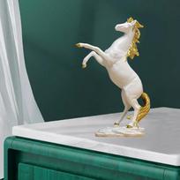 Galloping Horse Decoration Shelf Statue Ornament Gold White Gold