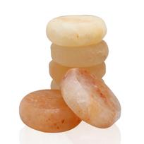 6PCS Flat Oval Massage Stone Pink Crystal Stone For Massage Therapy Deodorant And Salt And Sugar Scrubs Personal Care beige