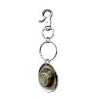 Vintage Cowboy Hat Keychain Charm Fashionable Keyrings Personalized Bag Hanging Accessory for Men and Women gray