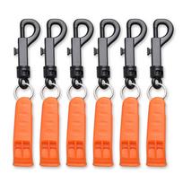6 vnt. avarinis švilpukas, saugos išgyvenimo švilpukas, signalinis švilpukas su kabliuku lauko stovyklavimui 6pcs orange