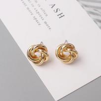 Smeigtukai auskarai moterims Rokas Smooth Small Metal Knot Twist Gėlių auskarai Punk Party Juvelyriniai dirbiniai Valentino dienos dovana Bijoux auksas