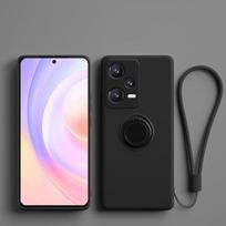 Lanyard Silicon Case for Xiaomi Redmi Note 12 13 11 10 Pro Plus 12S 8 8T 11S 9A 9i 9C 10C 12C Shockproof Cover Ring Holder Strap Redmi Note 12S&Case & Strap juoda