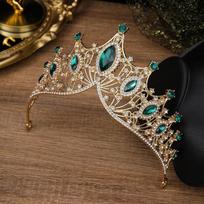 Purely handmade bridal crown marquise large crystal large headband wedding hairstyle headdress alloy crown brown