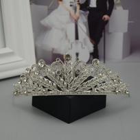 Nuotakos papuošalai Korėjietiška cirkonio lydinio tiara karūna nuotakos vestuvinės suknelės aksesuarai gray