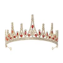 Nuotakos tiara auksinė baroko karūna atmosferinė vestuvinė suknelė vestuvės suaugusiųjų gimtadienis princesės karūna beige