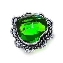 Peridot Gemstone Handmade 925 Sterling Silver Gift Jewelry Ring Size 8 f9E65 green