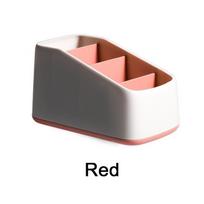 Remote Control Holder Storage Box Tv Remote Control Phone Trapezoidal Storage Box Stationery Organizer Hotel Storage Supplies raudona