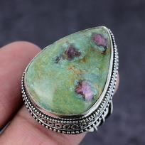 Ruby Fuchsite Gemstone Handmade 925 Sterling Silver Jewelry Ring Size 7 A2W30