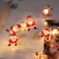 1 vnt. 20 LED Kalėdų Senelio girlianda, Kalėdų Senelio varpelių girlianda, Vario vielos šviesa, Kalėdoms, Helovinui, Dekoravimui Santa Claus Lamp