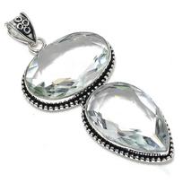 Natural White Topaz Gemstone Handmade 925 Sterling Silver Pendant 3.55  y1P76