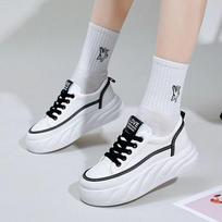 White Shoes Women's New Autumn Tide All-Match White Women's Shoes Heightened Shoes Thick Bottom Breathable Casual Shoes Board Shoes 35