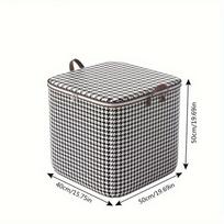 Stilingos „Houndstooth“ laikymo dėžutės – patvarūs drabužiai ir antklodžių laikymo talpyklos, spintelių laikikliai, kad būtų lengva laikyti ir tvarkyti, taupyti vietą Small 29.06gal gray