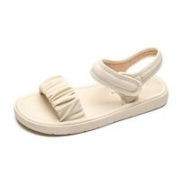 Platform sandals women wear summer all-in-one with soft soled Roman shoes plus-size women's shoes 42 chaki