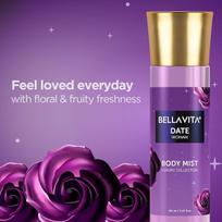 Bella Vita Luxury Date Women Body Spray Mist Perfume for Refreshing Floral & Vanilla Long Lasting Fragrance with Pink Pepper and Red Fruits, 150 ml 150 ml