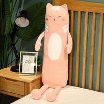 Animacinis ilgas katės miego pagalvės pagalvėlė Mielas katė su kojomis Pliušinis žaislas Kimštas vaikams Mergaitėms Gimtadienio dovana 100cm rožinė