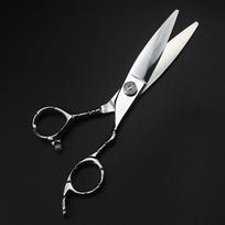 Profesionalios plieninės 6 colių gluosnio lapo plaukų žirklės, kirpimo retinimo įrankiai, kirpimo žirklės, kirpėjo žirklės white