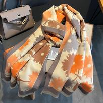 Naujas retro mados imitacijos kašmyro šalikas moterims žiemą, pastorintas ir šiltas kaklas, dvigubos paskirties skara išorėje 65*185cm brown