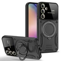 Dėklas Samsung Galaxy A55 A54 A53 A52 A50S A35 A34 A33 A32 A30S A24 A23 4G 5G, su magnetiniu žiedu, stoveliu, kameros apsauga, telefono dangtelis Samsung A23 4G 5G raudona