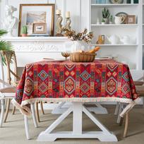 1 Pc Nordic Simple Tablecloth Imanqi Rhyme American Tablecloth Red Festive Jacquard Table Cloth Christmas Chunky Tablecloth 1pc gray