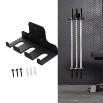 Barbell Storage Rack Weight Bar Holder Heavy Duty Vertical Sturdy Wall Mount Hanger for Gym black