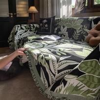 Light Luxury Sofa Towel New Style Universal High-end Non-slip Cushion Leather Cover with Full Cover Cloth 180*130cm gray