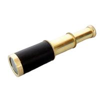 6  Nautical Handheld Pirate Brass Telescope Black Leather handmade style gift