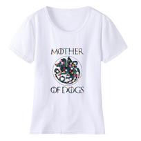 Game of Thrones Women T-Shirts Mother of Dogs T-Shirt Floral Print GOT Fans Tshirt XL balta