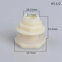 Vandens bokšto jungtis Vandens išleidimo anga ABS Vandens bako jungtis Išorinis sriegis Vandens bako kibiro jungtis 36.5*34.7mm