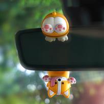 Cute Swinging Dog Car Rearview Mirror Ornament Toy, Interior Decoration Accessories, Perfect Gift for Girls kiki gray