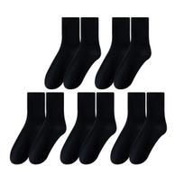 5 Pairs Women Socks Mid-tube No Odor Thick Warm Solid Color High Elasticity juoda