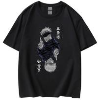 Hot Anime Jujutsu Kaisen Satoru Gojo Graphic Printed T Shirt Unisex Unisex Unisexga Tshirts Casual Loose T-shirt Harajuku Unisex Tee 4XL black