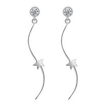Ear Line Female Fashion Personality Pentagram Sweet Star Wave After Hanging Earrings Cute Lady Earrings
