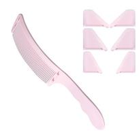 Curved Barber Comb Professional Barber Stylist Comb Curved Barber Clip Positioning Comb for Salon Barber Hairdressing rožinė