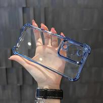 Anti fall transparent phone case For Honor X9b X9a Casing Soft Silicone TPU Electroplating Clear Lens Protection Back Cover Honor X9a mėlyna