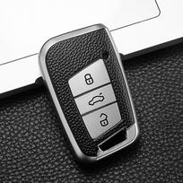 Odos stiliaus automobilio nuotolinio rakto dėklas apvalkalas Volkswagen VW Tiguan MK2 Magotan Passat B8 CC Skoda Superb A7 priedai gray