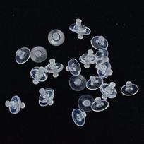 500 vnt. Silikoniniai ausų kamštukai Kulkos formos Dideli Skaidrūs Skraidančios lėkštės formos Ausų kamštukai Stud Ausų kamštukai Ausų dangteliai Aksesuarai auskarams pasidaryk pats gray