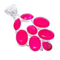 Faceted Ruby Gemstone 925 Sterling Silver Jewelry Pendant 2.2   AH-3411 2.17 raudona