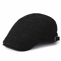 Spring Autumn Hole Cap Men Beret Retro Youth Forward Cap Paintsmen's Cap juoda