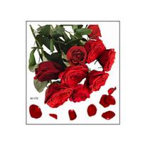Raudonos rožės gėlių tualeto lipdukas Romantiškas, nuimamas, lipnus vandeniui atsparus PVC Svetainės kambarys Miegamasis Vonios kambarys Sienos meno dekoravimo lipdukas Rose