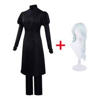 Jujutsu Kaisen Cosplay Costume Mei Mei Cosplay Wig Black Dress Pants Jujutsu Kaisen Season 2 Uniform Halloween Costume for Woman XXL-(Costume+Wig) white