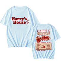 Harrys House Love on Tour Print T-shirt 100% Cotton Loose Shirts Men Streetswear Shirts Retro Graphic T Shirt Unisex Summer Tshirt XS šviesiai mėlyna spalva