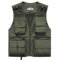 Men's New Large-size Tooling Multi-pocket Quick-drying Vest 4XL black