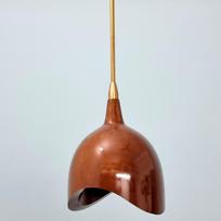 „Dråpe“ pakabinamas šviestuvas iš alyvuoto riešutmedžio su žalvariniu stogeliu, puikiai tinka namams 7.85 Diameter ruda